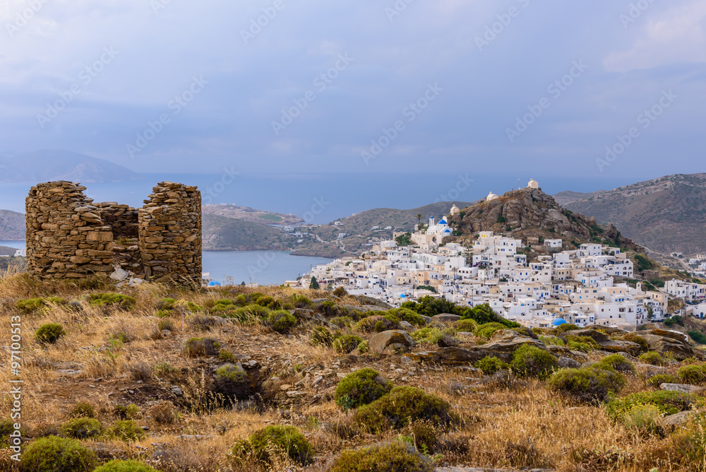 Chora town, Ios island, Cyclades, Greece.
