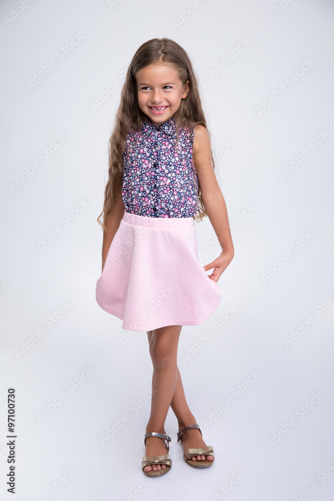 Full length portrait of a cute smiling little girl Full length portrait of a cute smiling little girl