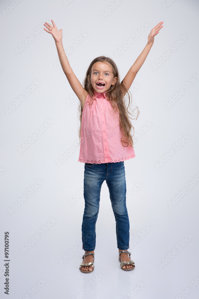 Cheerful little girl with expression emotions Cheerful little girl with expression emotions