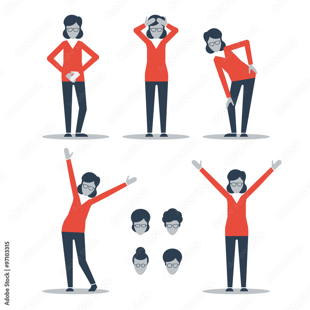 A woman having stomach ache, headache, knee and back ache. Recovered from pain A woman having stomach ache, headache, knee and back ache. Recovered from pain