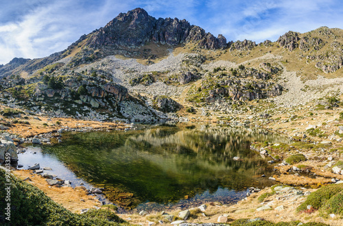 Reflection of the in the First Lake of Pessons, Andorra