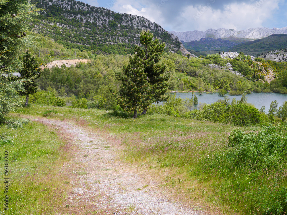 Walking path in the mountains Walking path in the mountains