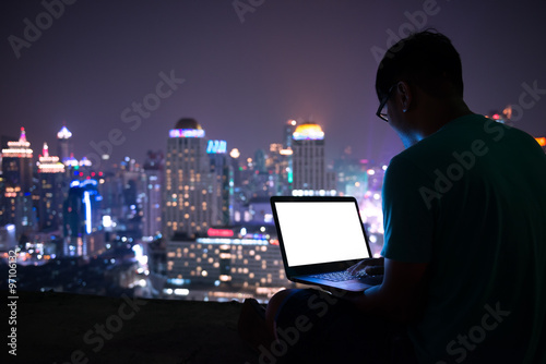 Photography City bokeh background at night