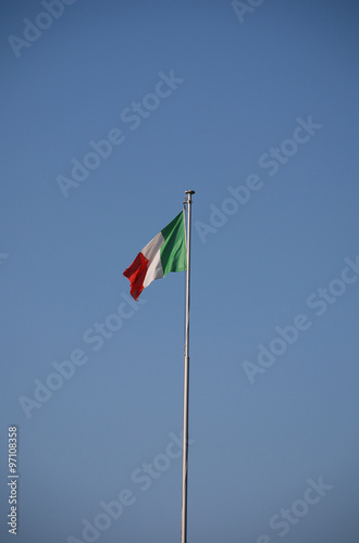 Italian Flag Against Blue Sky