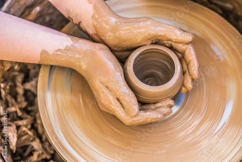 Fotografija Hands of young potter