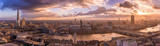 Beautiful sunset and dramatic clouds over the south side of London - Panoramic skyline of London - UK