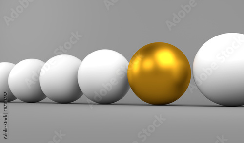 Golden sphere stands out