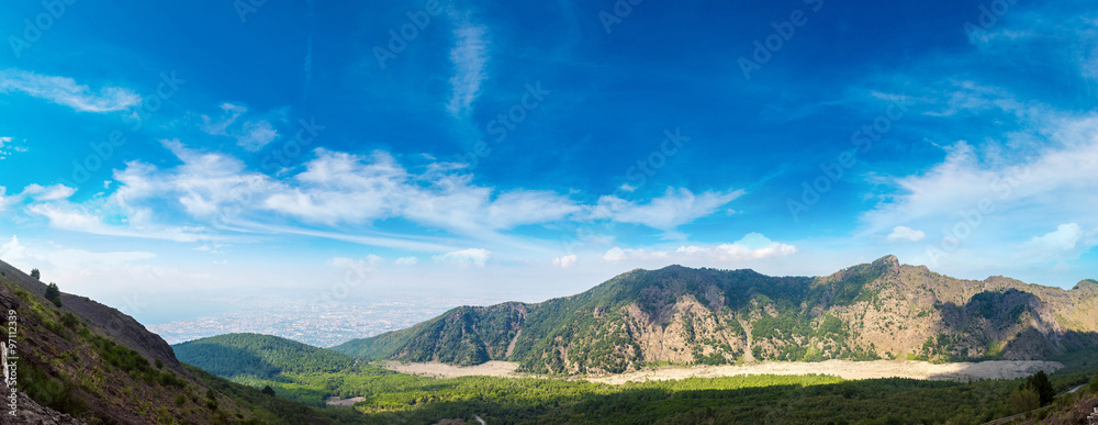 Mountain landscape next to Vesuvius volcano Mountain landscape next to Vesuvius volcano