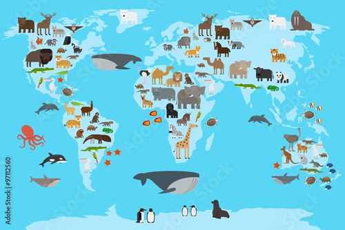 Animals world map