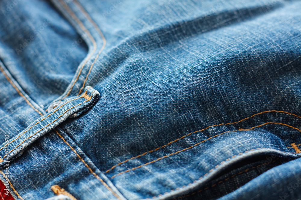 Close up of blue jeans Close up of blue jeans