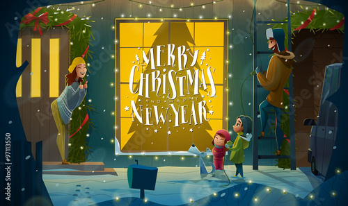 Family idyll on Christmas night