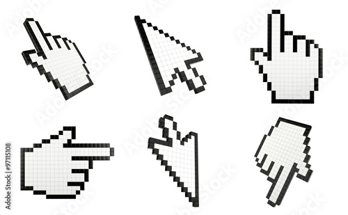 Set icon of mouse cursors, finger and arrow 