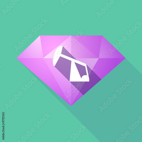 Long shadow diamond icon with a horsehead pump