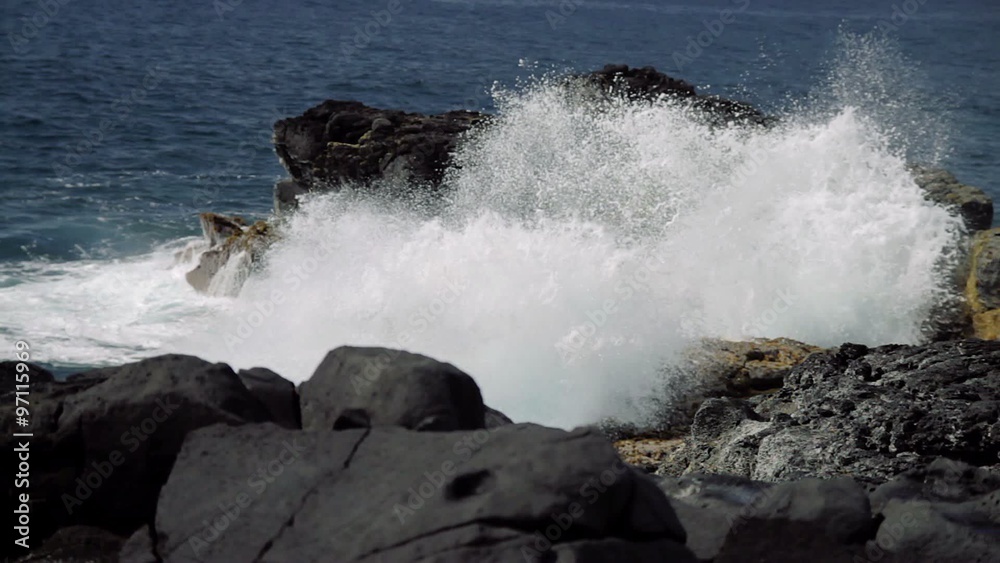 Mauritius Cliffs and Rocks, Slow Motion Mauritius Cliffs and Rocks, Slow Motion