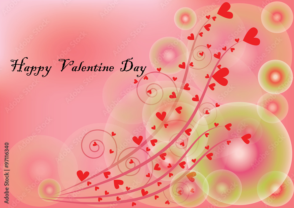 happy valentine day in sweet pink background