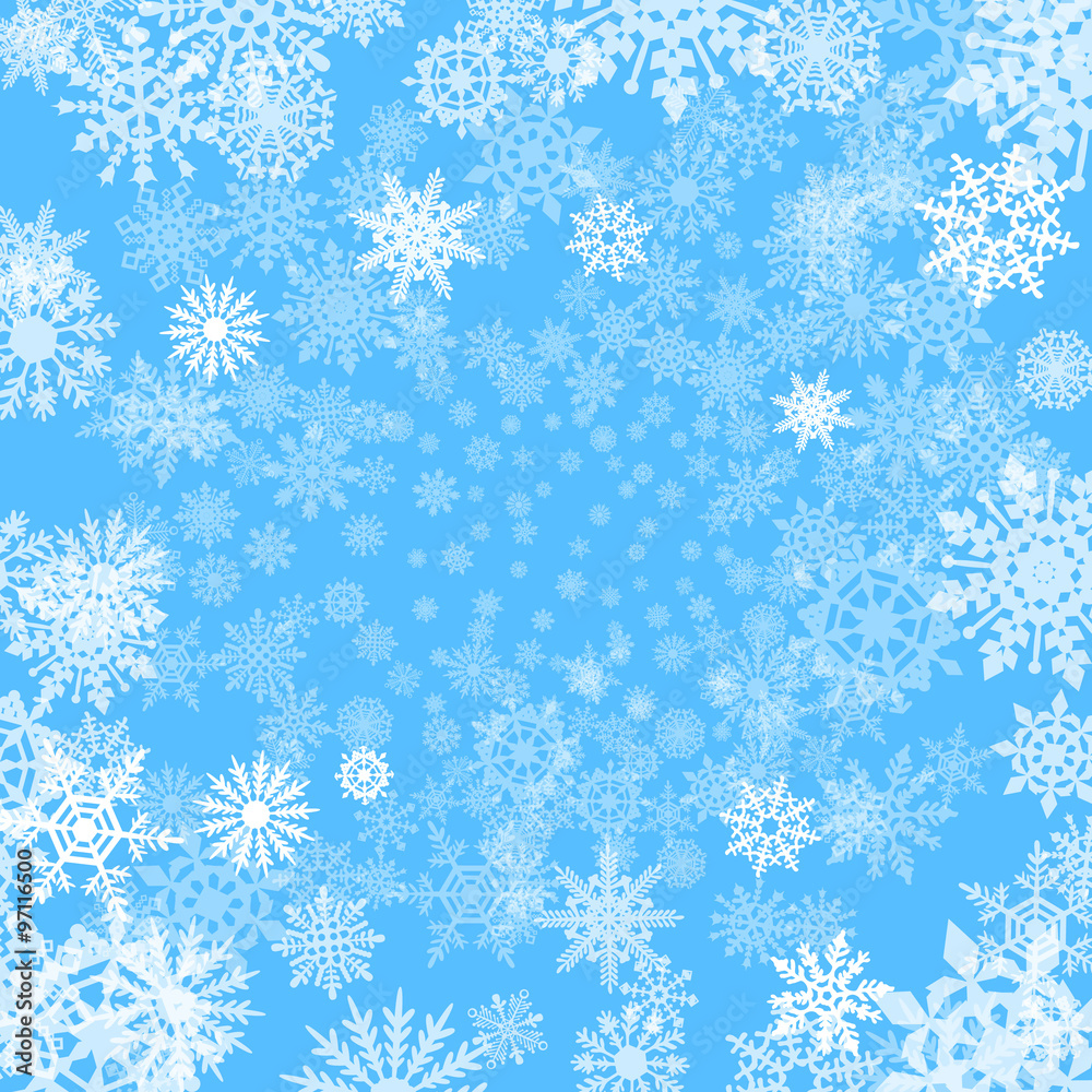 Vector background with snowflakes blue