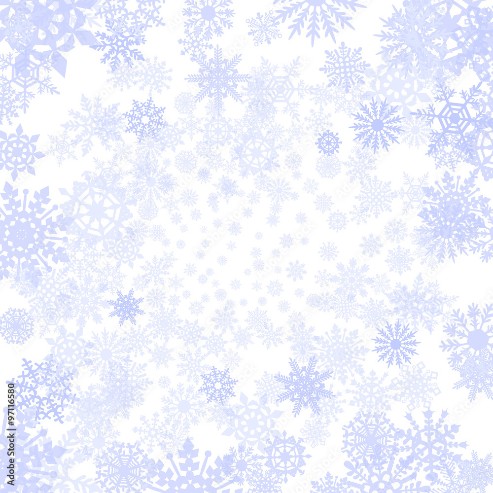 Vector background with snowflakes blue
