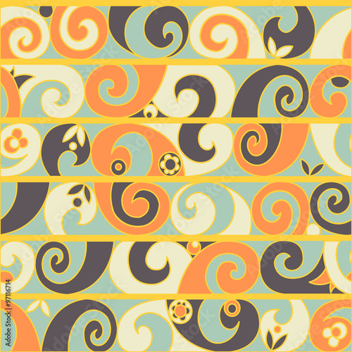 Vector vintage seamless pattern with curve
