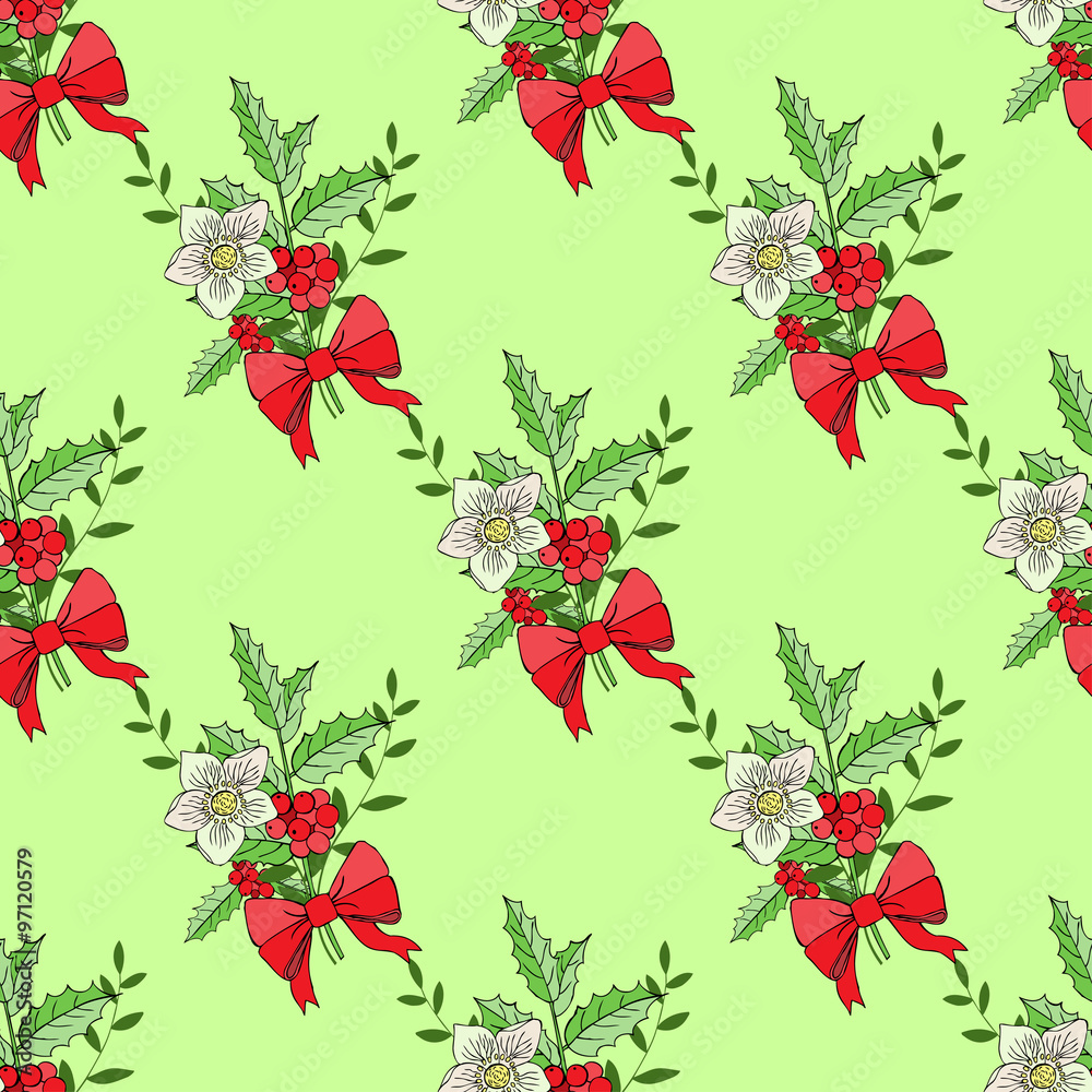 Seamless pattern with Christmas decoration Seamless pattern with Christmas decoration