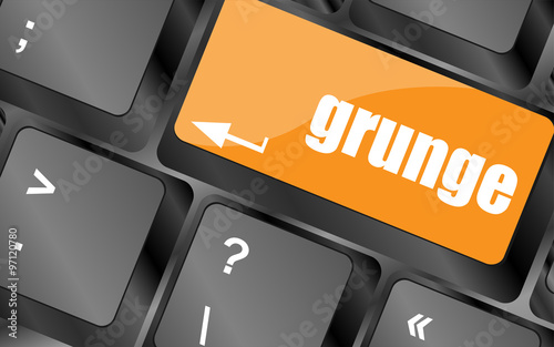 Computer keyboard with grunge word on enter button,, vector illustration