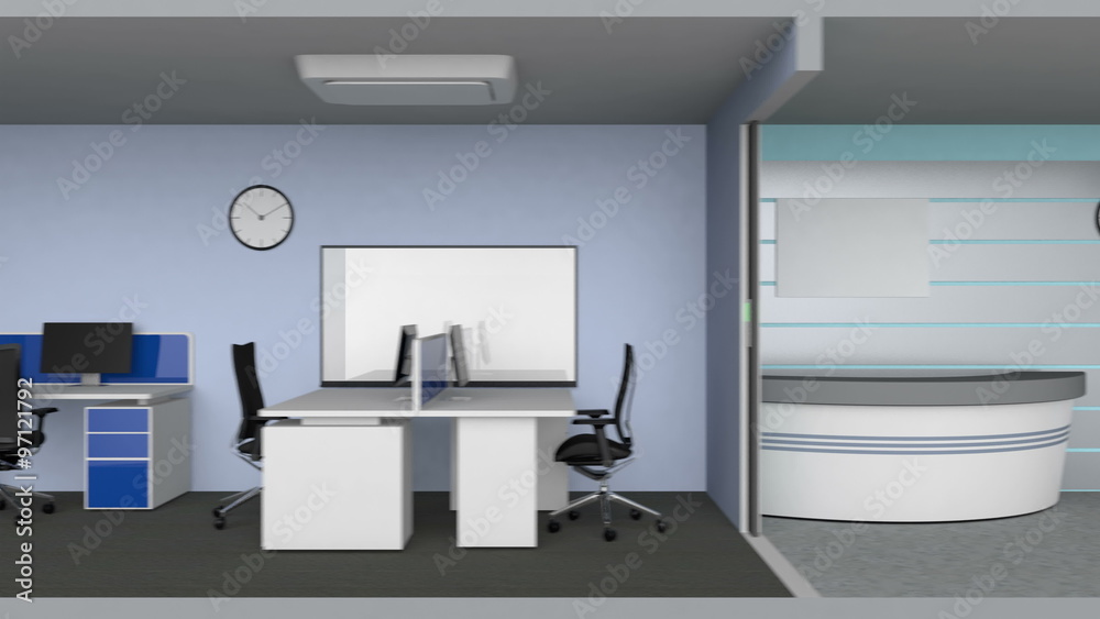 Animation of smart office building concept. The smart office's energy support by solar panel, storage to battery system. Animation of smart office building concept. The smart office's energy support by solar panel, storage to battery system.