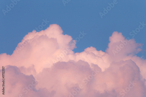 Photography pink clouds in the blue sky