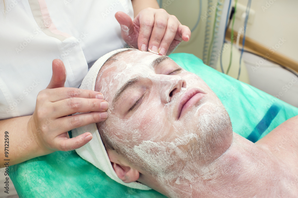 man in the mask cosmetic procedure in spa salon man in the mask cosmetic procedure in spa salon