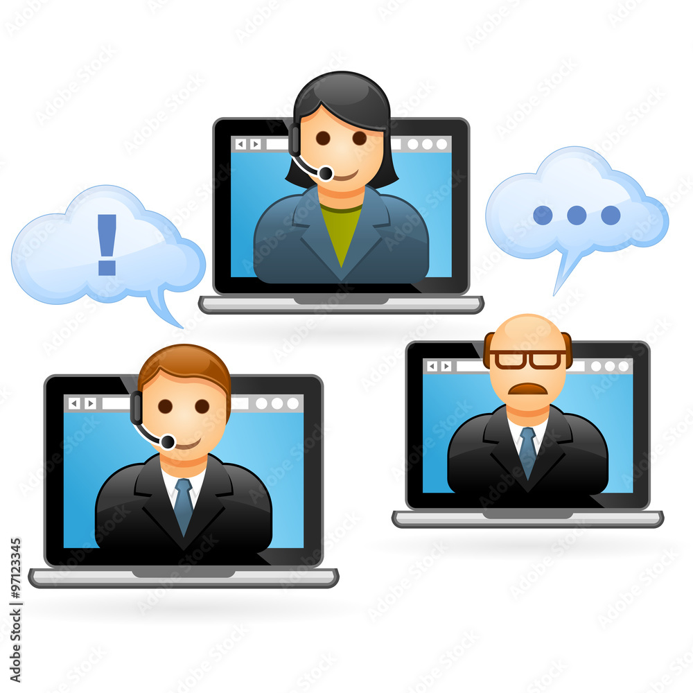 Business people conference call - video conference Business people conference call - video conference