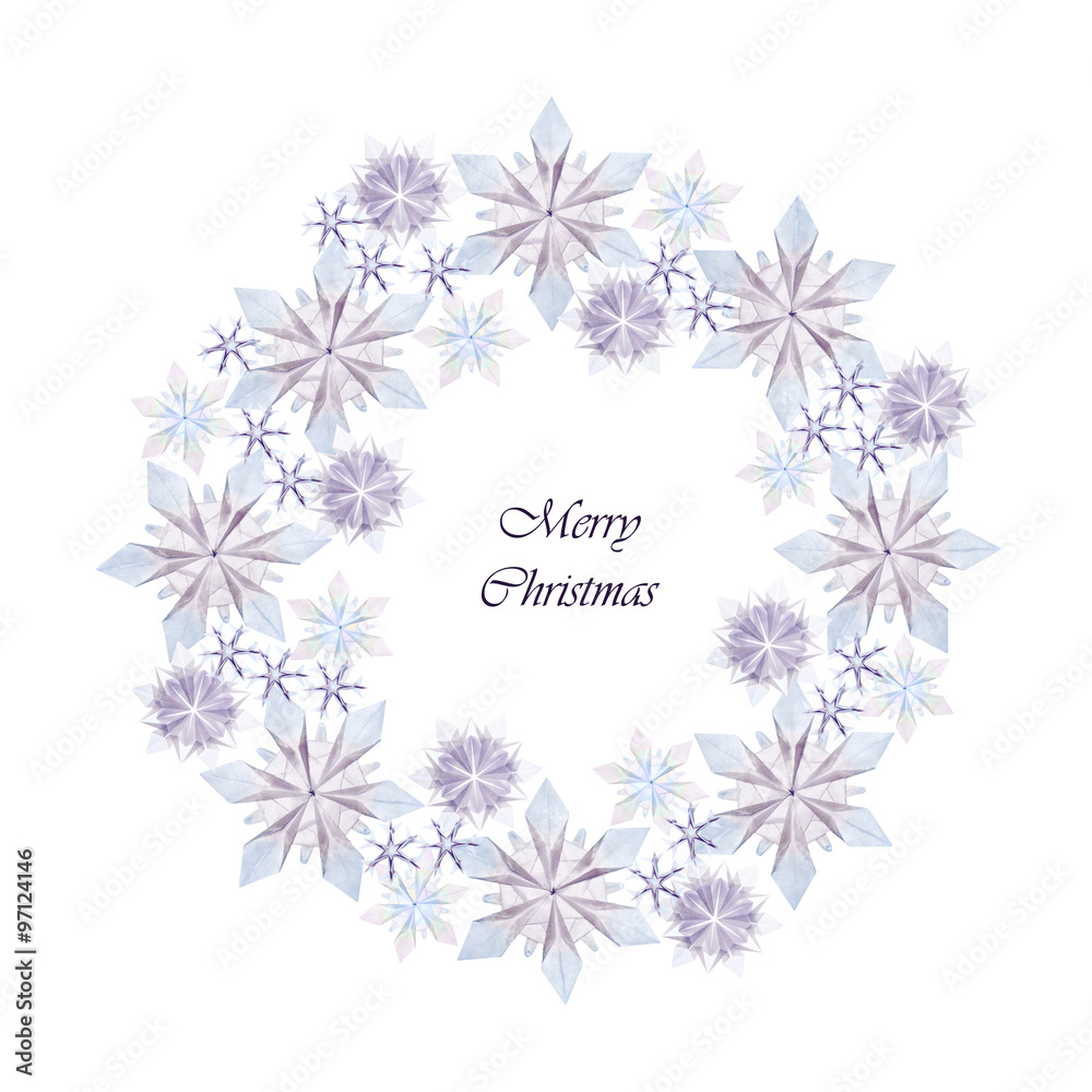Obraz Origami snowflake wreath