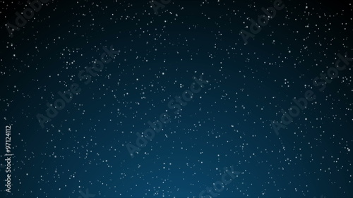 Seamless loop with ornamental snowflakes falling over a blue gradient background.