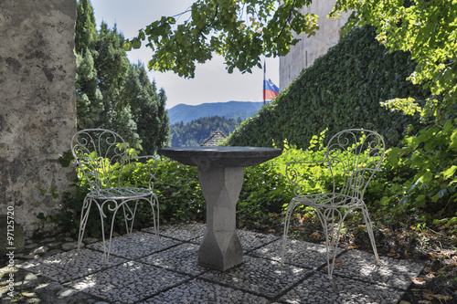 courtyard of the Bled Castle, Slovenia photo