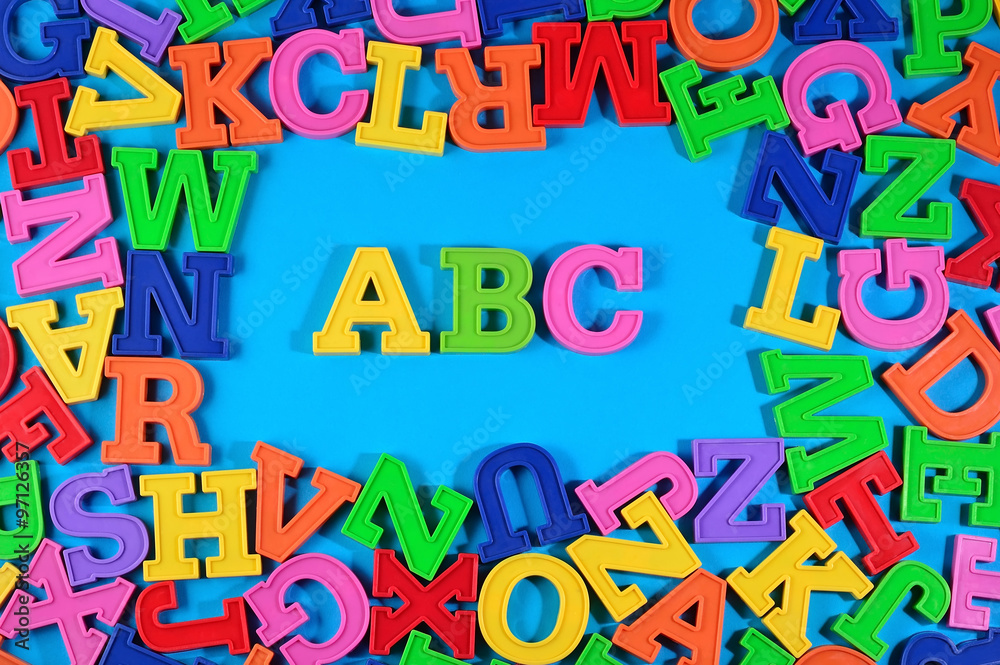 Fototapeta premium Plastic colored alphabet letters ABC