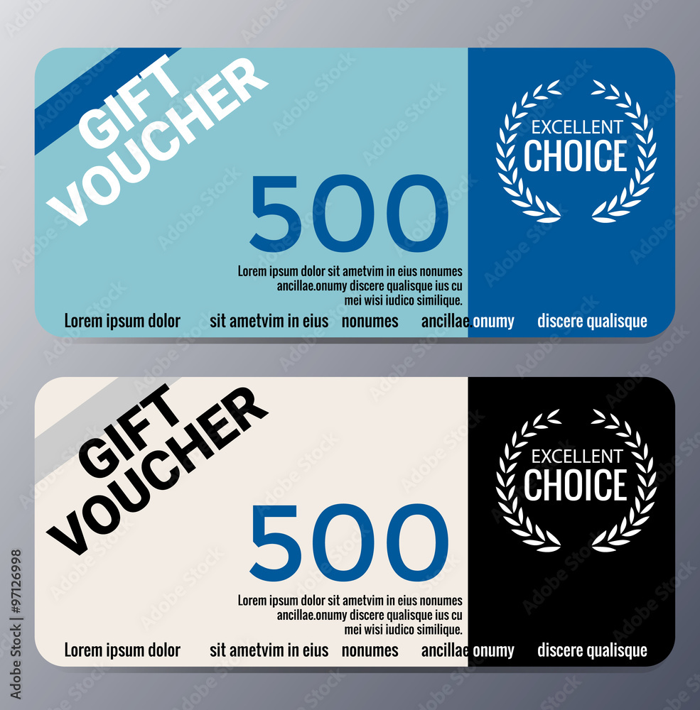 Fototapeta premium Gift voucher template with colorful modern style