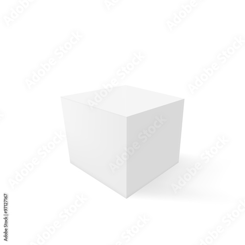 Cube with shadow illustration for your design