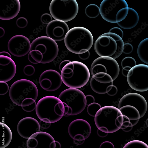 Abstract bubble background - illustration in rainbow colors