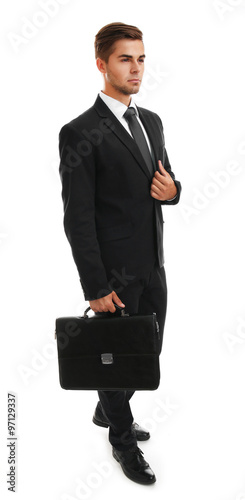 Elegant man in suit with br...