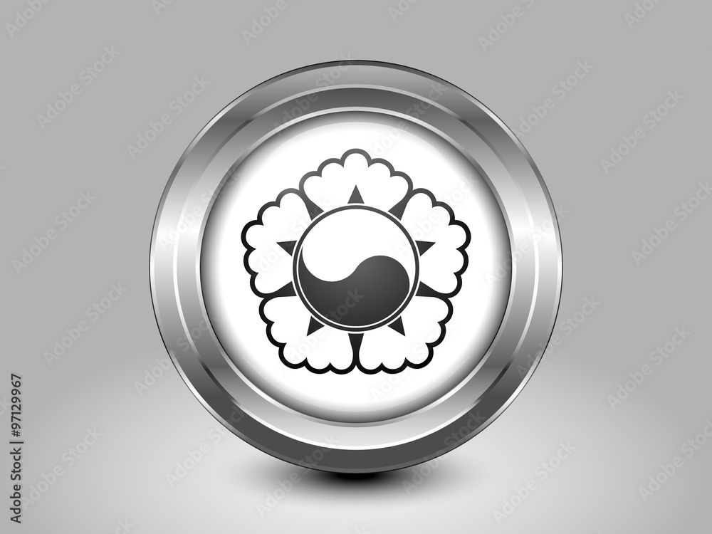 South Korea Variant Flag. Metal Round Icon South Korea Variant Flag. Metal Round Icon
