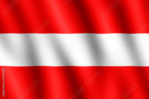 Flag of Austria waving in the wind