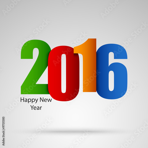 New Year card with colored numbers template