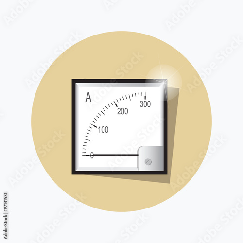 Ampermeter flat icon. Vector.