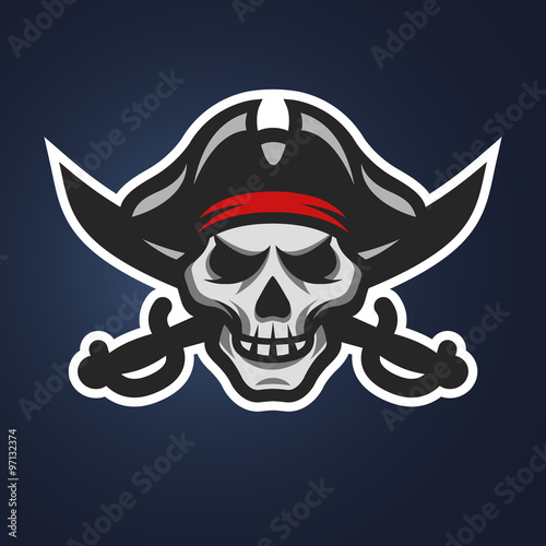 Pirate skull and crossed swords.