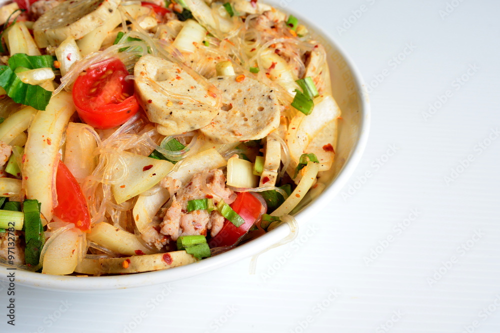 Spicy pork vermicelli