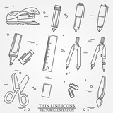 Drawing and writing tools icon thin line for web and mobile, mod