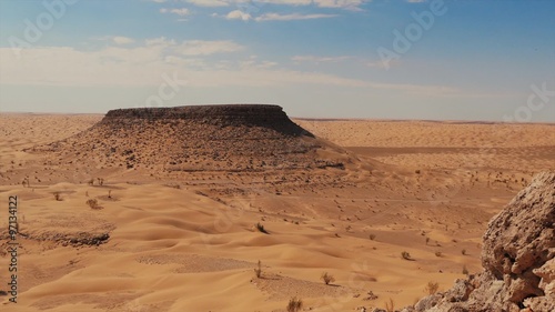 Sahara Desert, Tunisia, view of the Tembaine Mountain