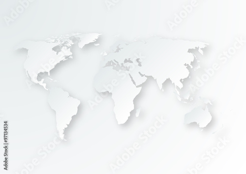 Vector illustration of a paper map of the world