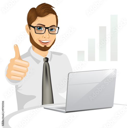 business man working on laptop 