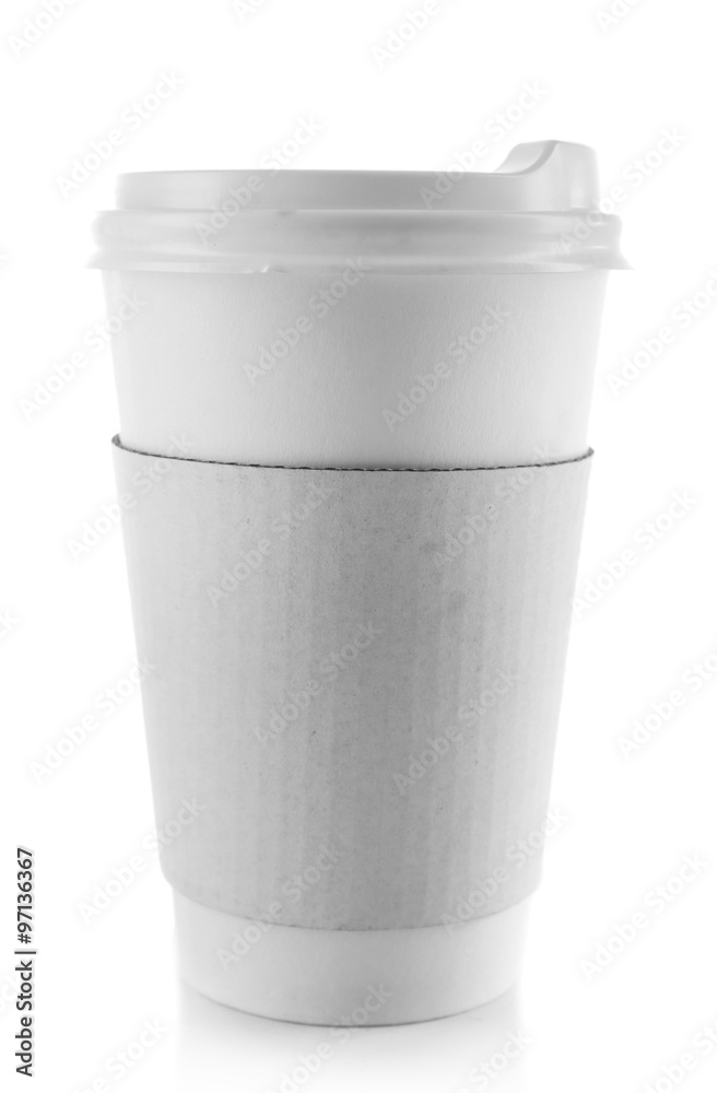 Paper cup of coffee isolated on white Paper cup of coffee isolated on white