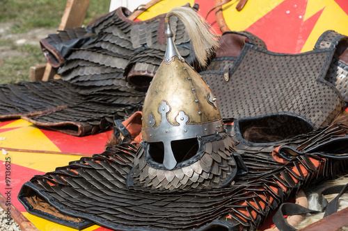 Cracow, Poland. Knight camp during the traditional Medieval festival photo