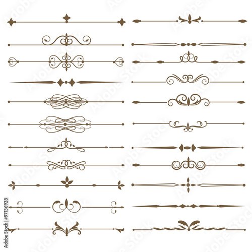 Set page dividers. Antique decorative elements. Vector illustration