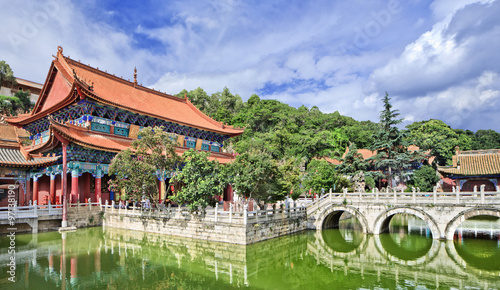 Panoramic view on Yuantong Temple, Kunming, Yunnan Province, China photo